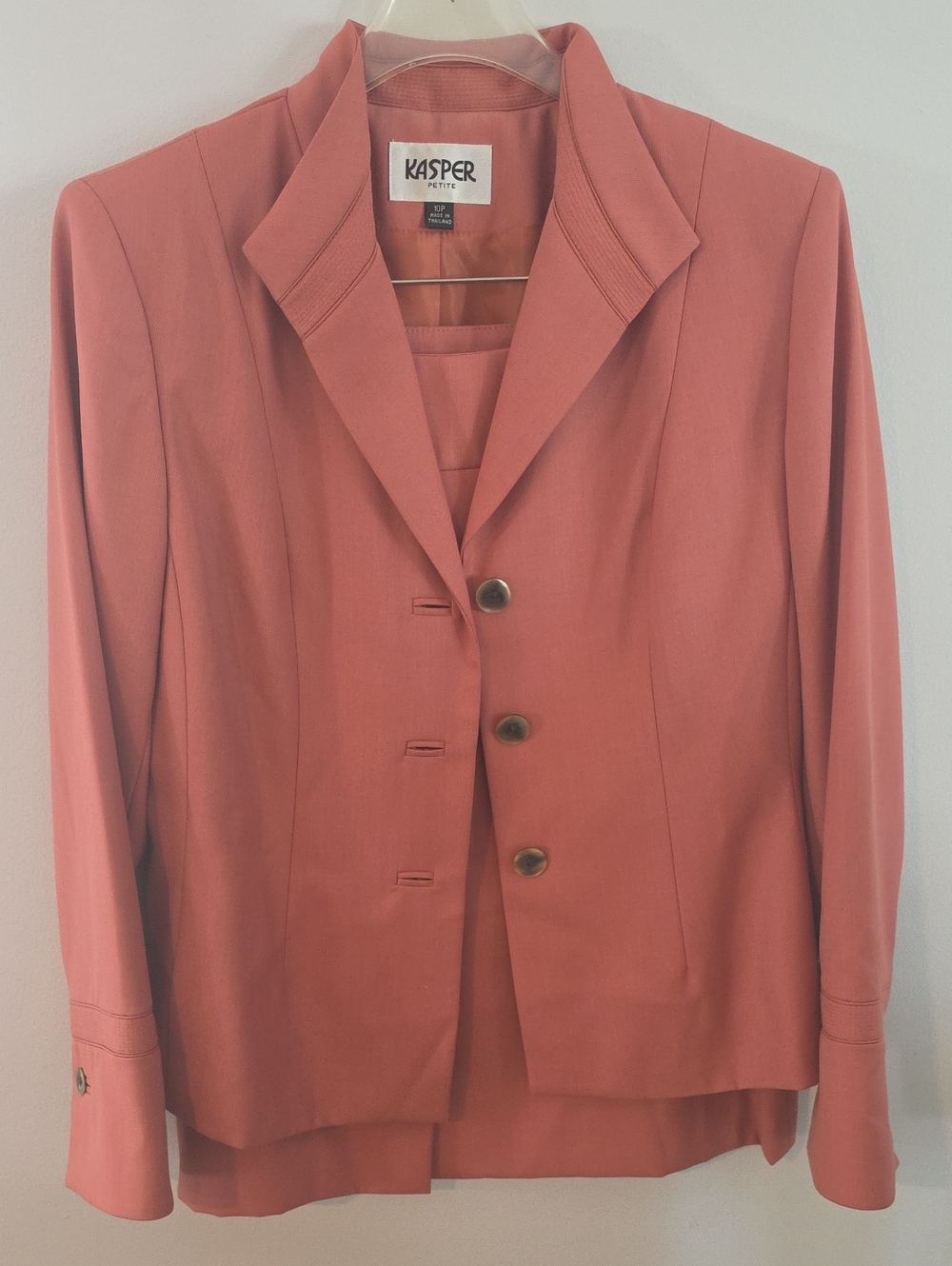 Kasper Coral Colored Skirt Suit